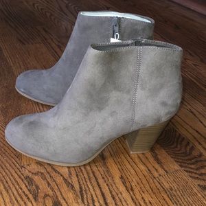 Grey Suede Booties